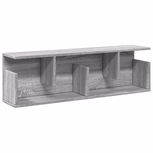 vidaXL Modern Wall Mounted Cabinet in Grey with Hinged Doors and Open Shelf, W/D/H: 100 x 30 x 30 cm