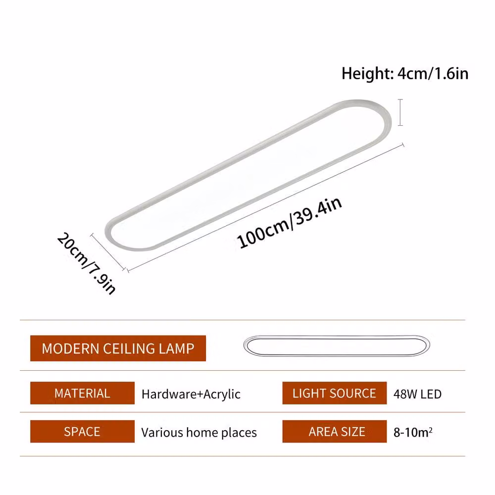 NIVOR Dimmable LED Ceiling Light, 48W, White – 2
