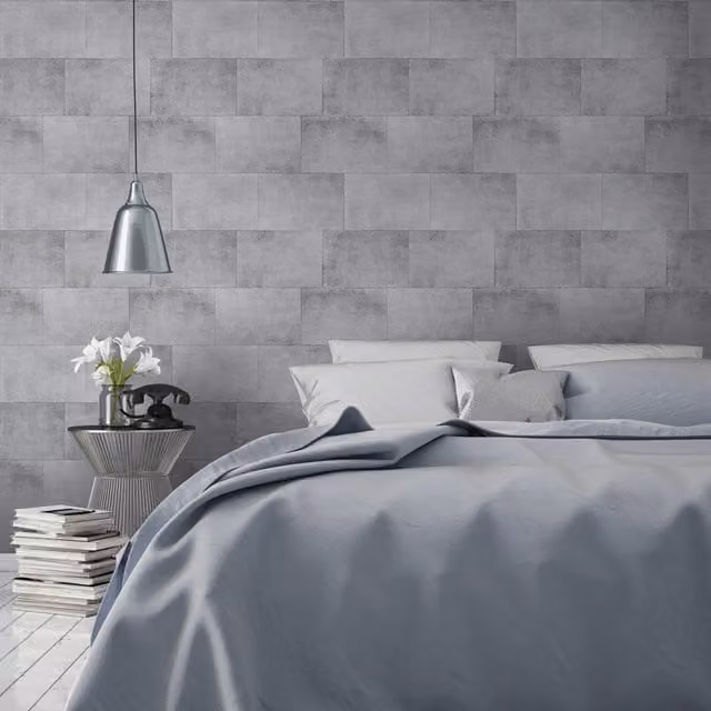 Muriva Abstract Tile-Look Wall Tiles in Metallic Brick Bronze