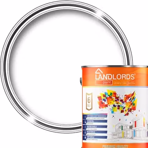 Landlords Paint White Water-Based Weatherproof Wood Paint, 1 l – 1