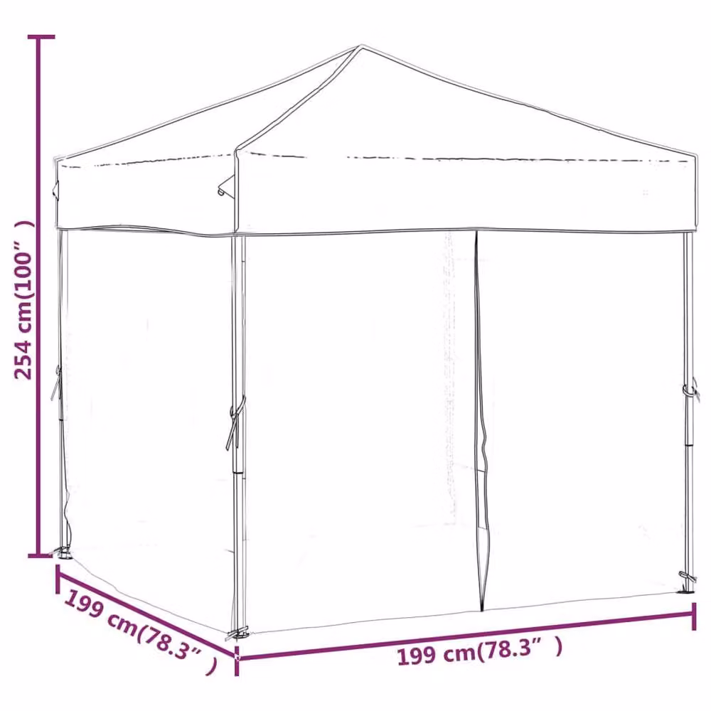 Berkfield Home Sturdy Folding Party Tent with Sidewalls, Black, 2 x 2 m – 5