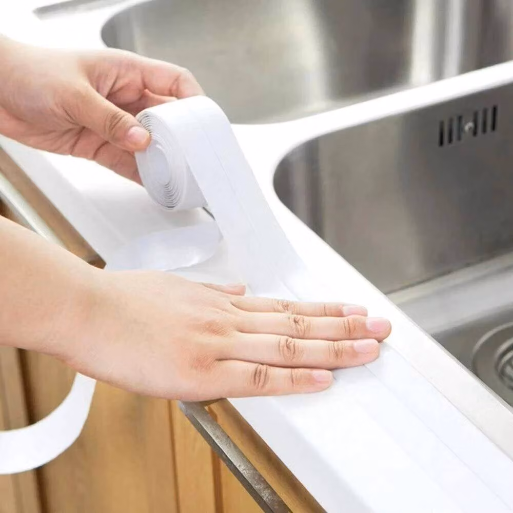 NESTLUNE Waterproof Adhesive Sealing Tape for Kitchen and Bathroom, White, 3.2m – 2