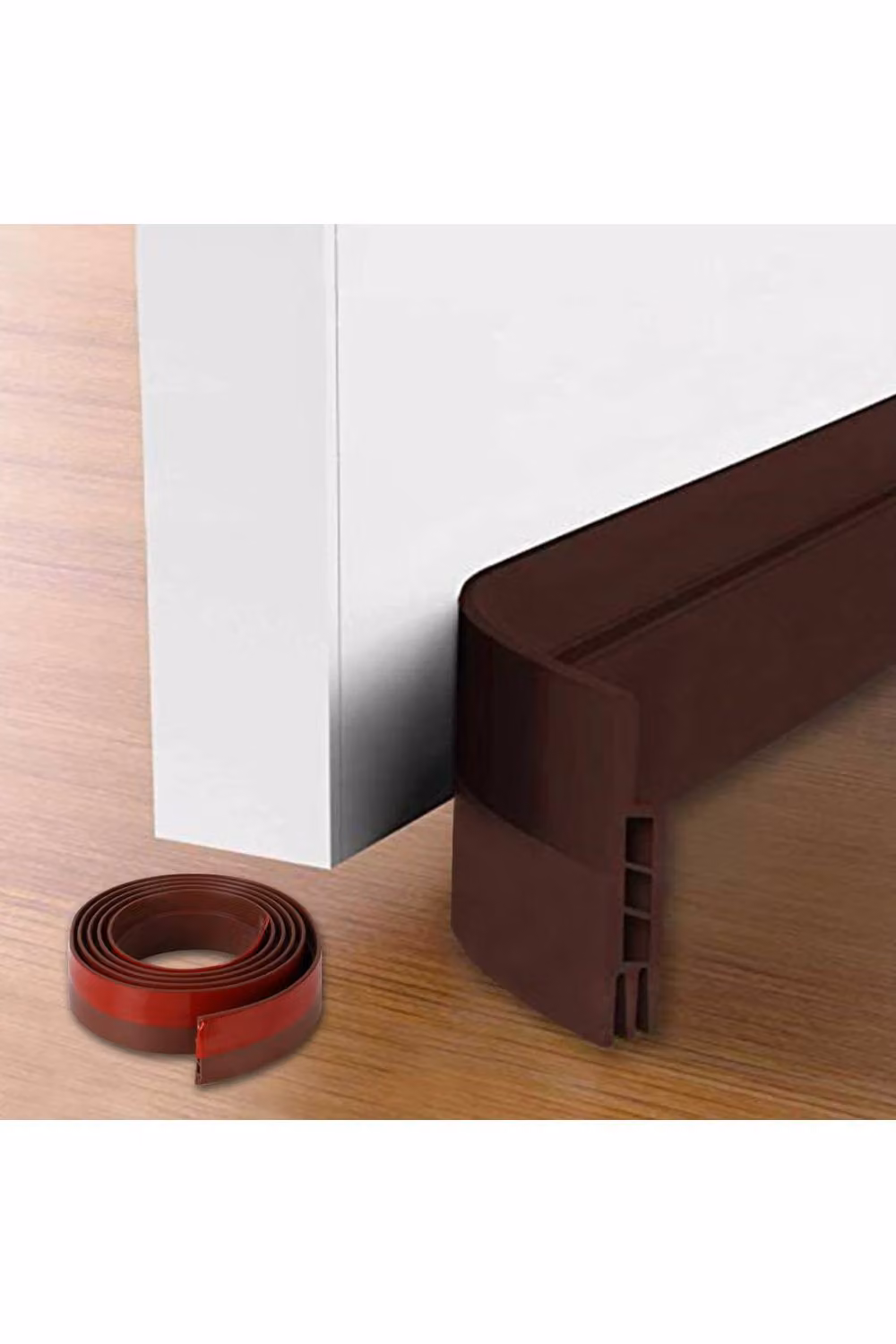 KDMD Brown TPE Self-Adhesive Draught Excluder Door Seal Strip, Length: 2 m – 3
