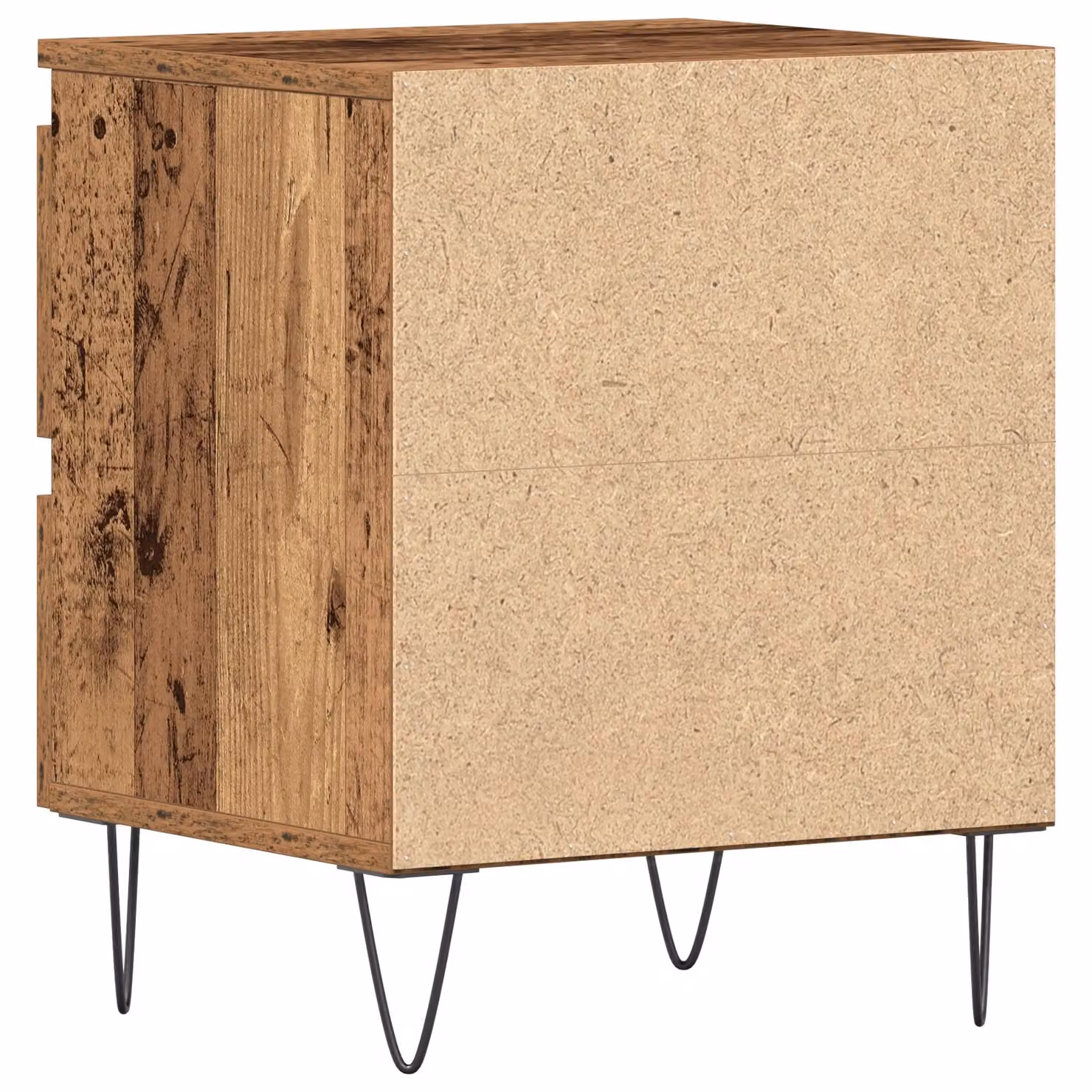 Berkfield Home Set of 2 Industrial Bedside Cabinets in Brown Old Wood, W/D/H: 40 x 35 x 50 cm – 6