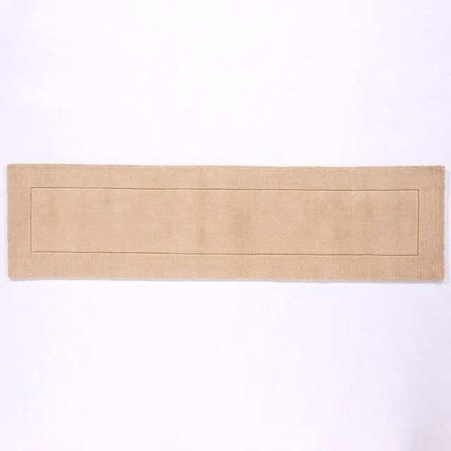 Esselle Esme Wool Runner in Beige with High-Low Effect, W/D/H: 60 x 230 cm