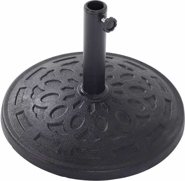 Livingandhome Freestanding Floral Parasol with Matt Black Concrete Weighted Base