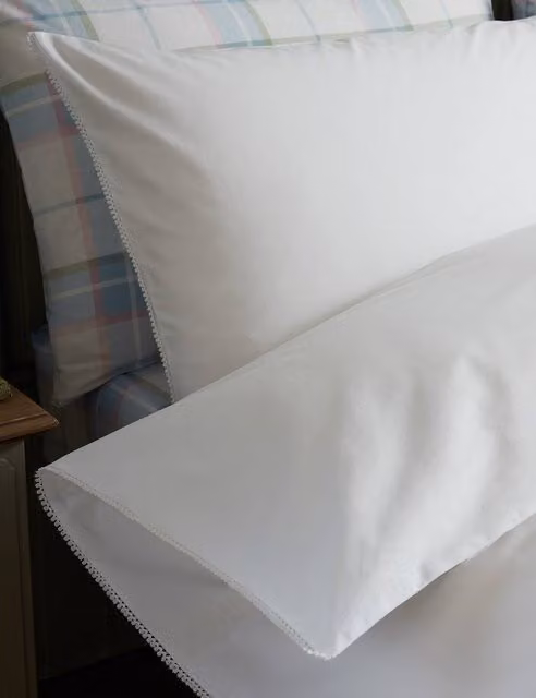 Laura Ashley Riane White Pure Cotton Bedding Set, 200 x 200 cm