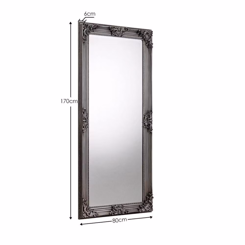 Cheshire Rivano Pewter Lean-To Dressing Mirror in Grey, W/D/H: 80 x 170 cm – 3