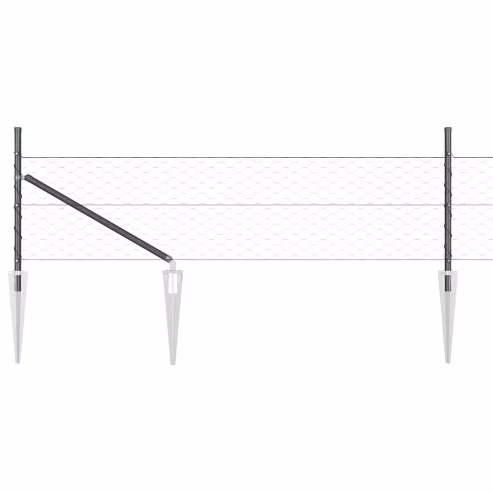 Berkfield Home Grey Steel Hexagon Fence, H: 40 cm x W: 100 m – 3