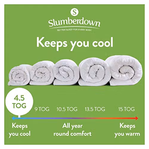 Slumberdown Anti Allergy Summer Duvet and 2 Pillows Set, 4.5 Tog, White, W/D/H: 200 x 200 cm – 2