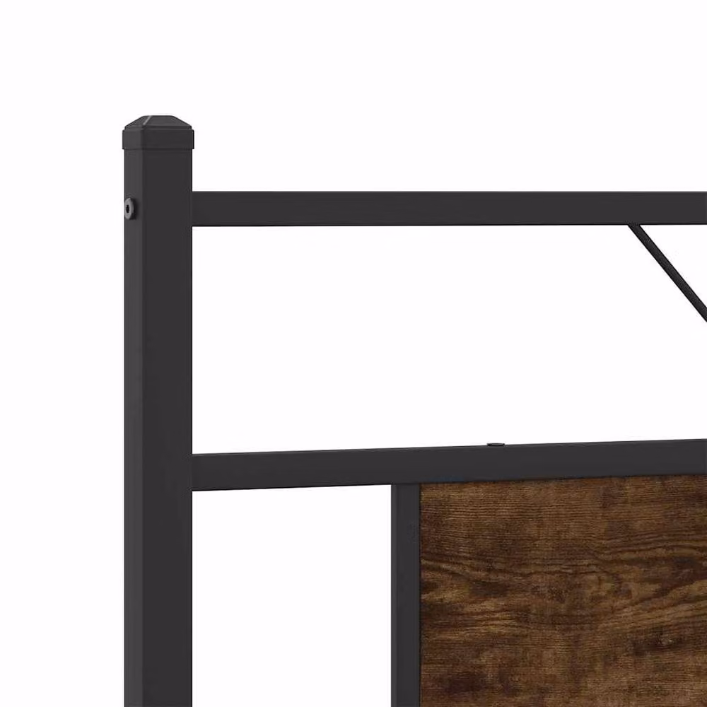 Berkfield Home Smoked Oak Bed Frame in Brown, W/D/H: 160 x 200 x 30 cm – 4