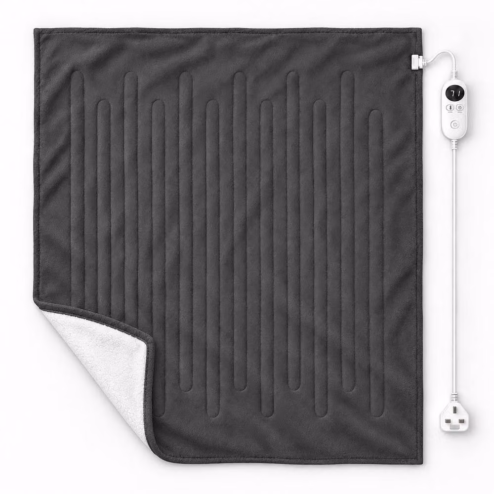 Marco Paul Luxury Sherpa Fleece Electric Heated Throw in Dark Grey, W: 150 cm x D: 180 cm – 2