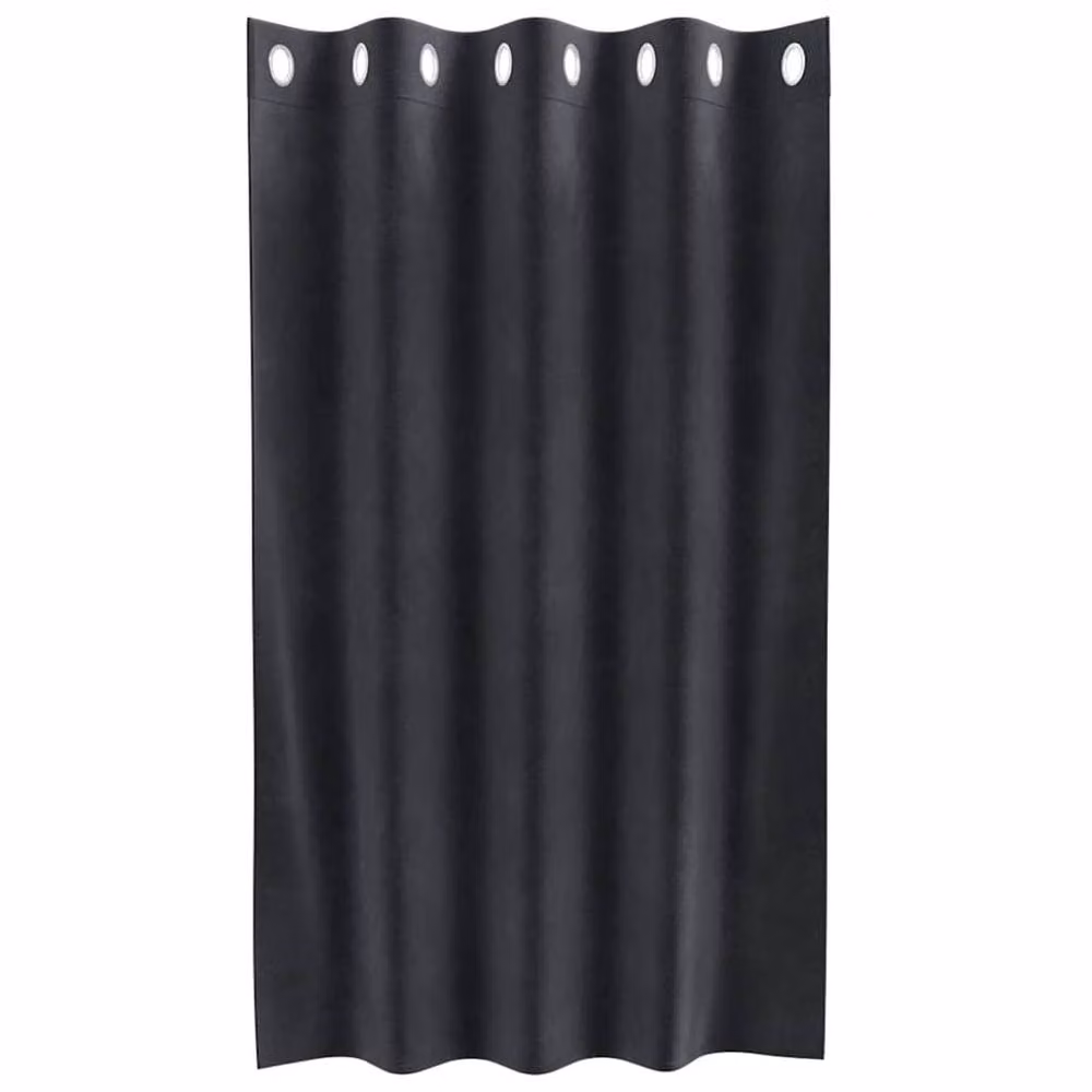 Berkfield Home Dark Grey Velvet Blackout Curtains with Eyelets, 2 Pack – 4