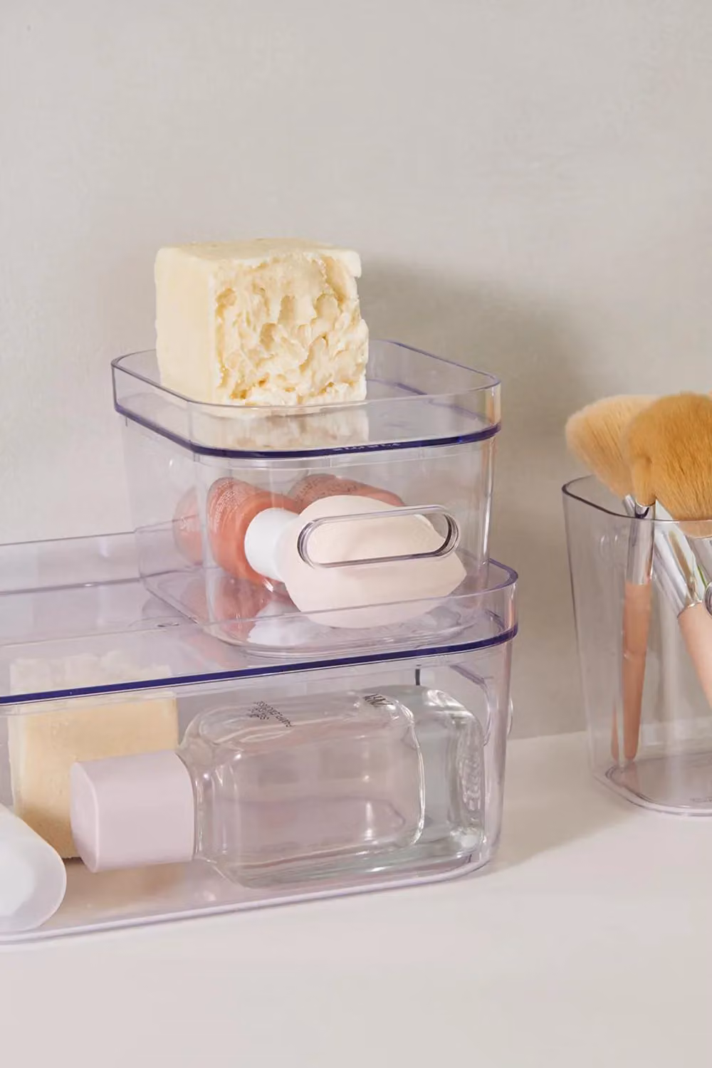 SmartStore Small BPA Free Compact Clear Snap Lid for White Storage Bin Container – 2