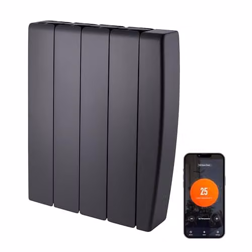 TCP Smart 1000W Black Ceramic Fan Heater with WiFi App Control and Open Window Detection – 1