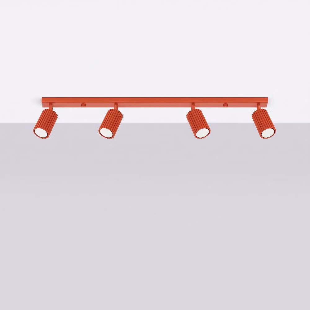 Sollux Lighting minimalist 4-light ceiling lamp in red, W/D/H: 81 x 16.5 x 6.5 cm – 2