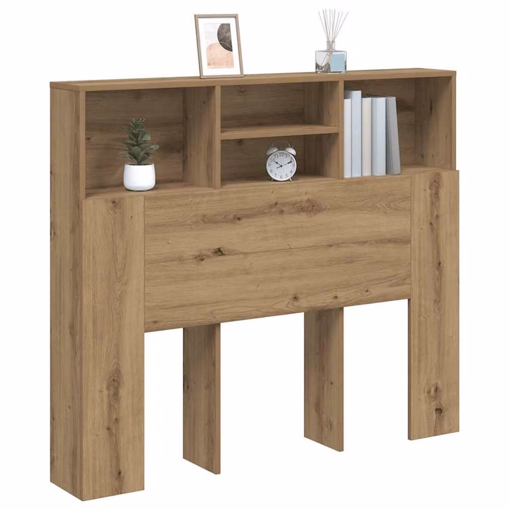 Berkfield Home Artisan Oak Headboard Cabinet in Brown, W/D/H: 120 x 19 x 103.5 cm – 3