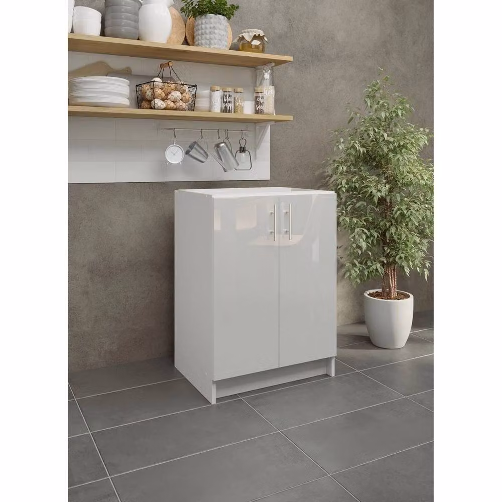 SPETLEK Modern White Kitchen Base Unit with Hinged Doors and Internal Shelves – 2