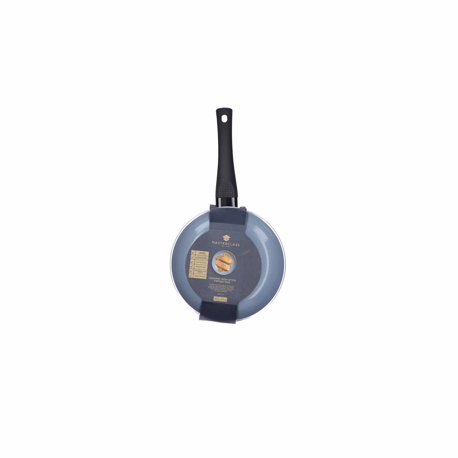 MasterClass Ceramic Non-Stick Aluminium Frying Pan, 20cm, Black or Grey – 3