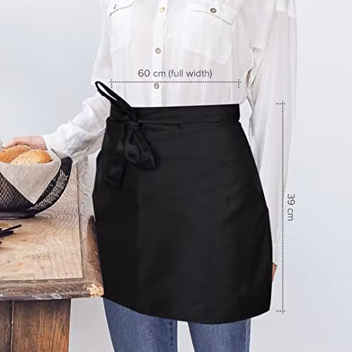 Joeji's Black Waist Apron with Pockets, Pack of 3 – 4