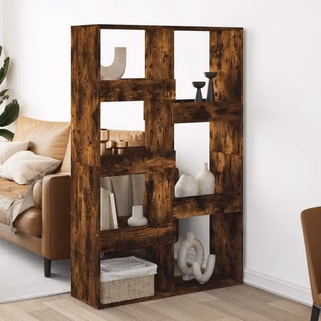 Berkfield Home Smoked Oak Room Divider in Brown, W/D/H: 100 x 33 x 155.5 cm – 1