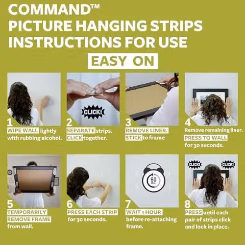 3M Command White Small Picture Hanging Strips, 12 Pairs (24 Strips) – 5