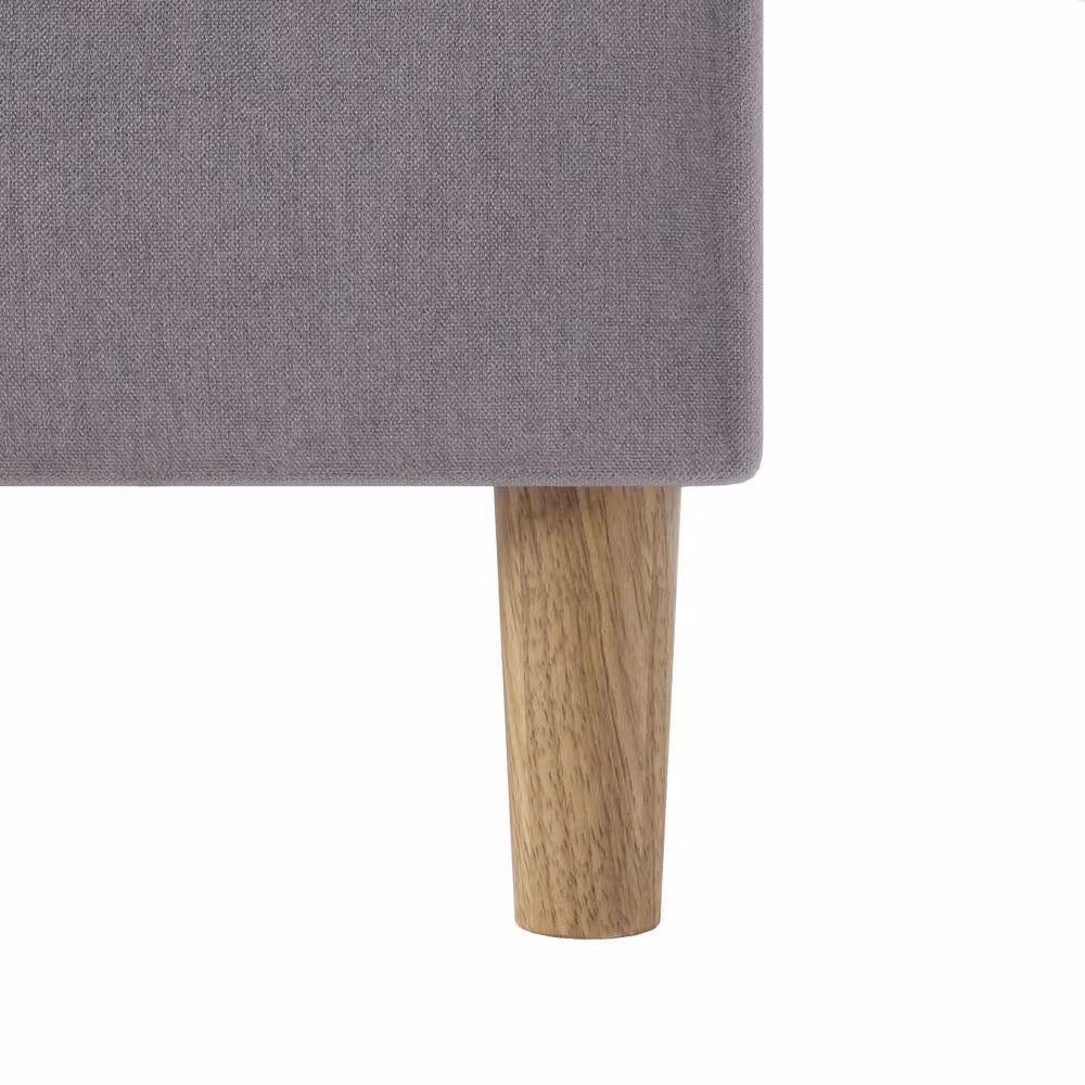 BES HOME Grey Linen Single Bed with LED Mood Headboard and Adjustable Height, W/D/H: 90 x 190 cm – 5
