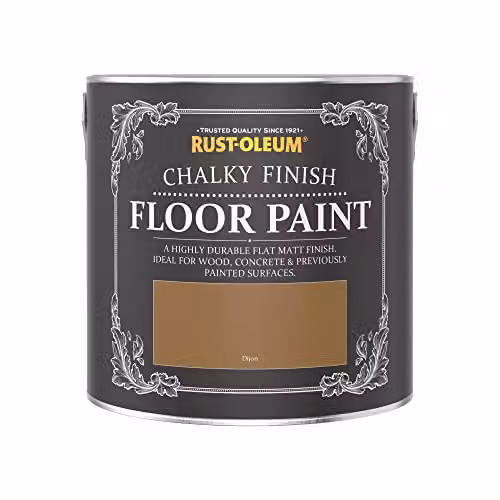 Rust-Oleum Dijon Yellow Scratch-Proof Water-Based Floor Paint in Matt Finish, 2.5L – 3