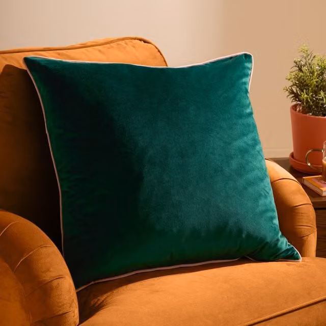 Furn Meridian Velvet Square Cushion in Green and Pink, W/D/H: 55 x 55 x 55 cm – 5