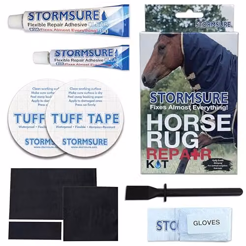 Stormsure Horse Rug Repair Kit, Transparent MS Polymer Adhesive for Patching Holes and Rips – 2