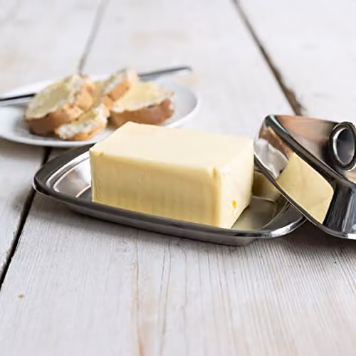 KitchenCraft Stainless Steel Butter Dish with Lid in Silver, W: 19.5 cm, H: 8 cm, D: 1 cm – 2