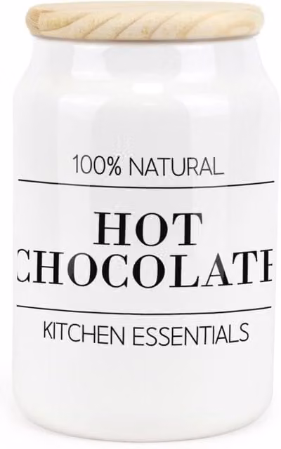 Purely Home Minimalist Essentials Ceramic Hot Chocolate Storage Canister in White or Black