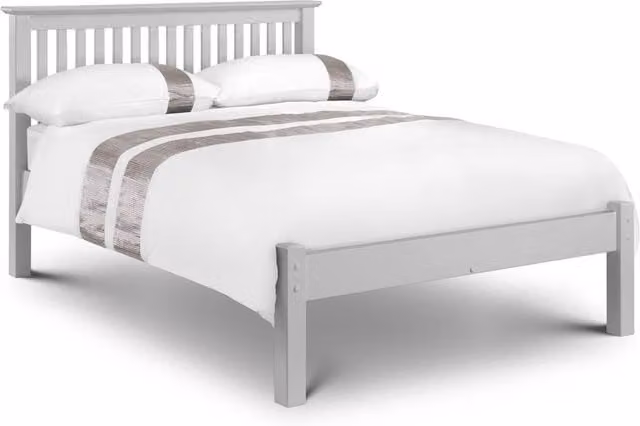 Cheshire Modern Low Footend Double Bed in Grey, W/D/H: 135 x 190 cm