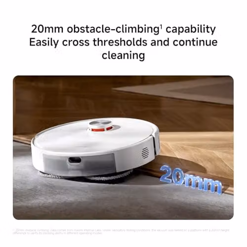 Xiaomi S40 Pro Robot Vacuum Cleaner and Mop in White with 15000Pa Suction, Dual Extendable Arms, Edge Cleaning and App Control – 2
