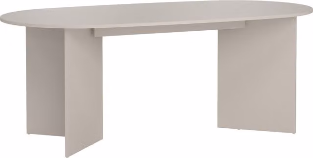 Furniture To Go Modern Oval Family Dining Table in Beige, W: 200 cm, D: 100 cm