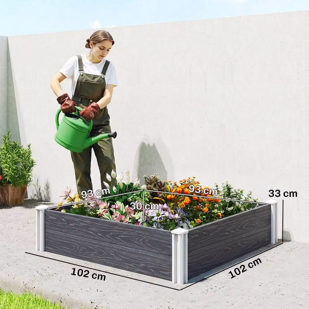 KORVIXA Grey Vinyl Raised Garden Bed Kit – 2