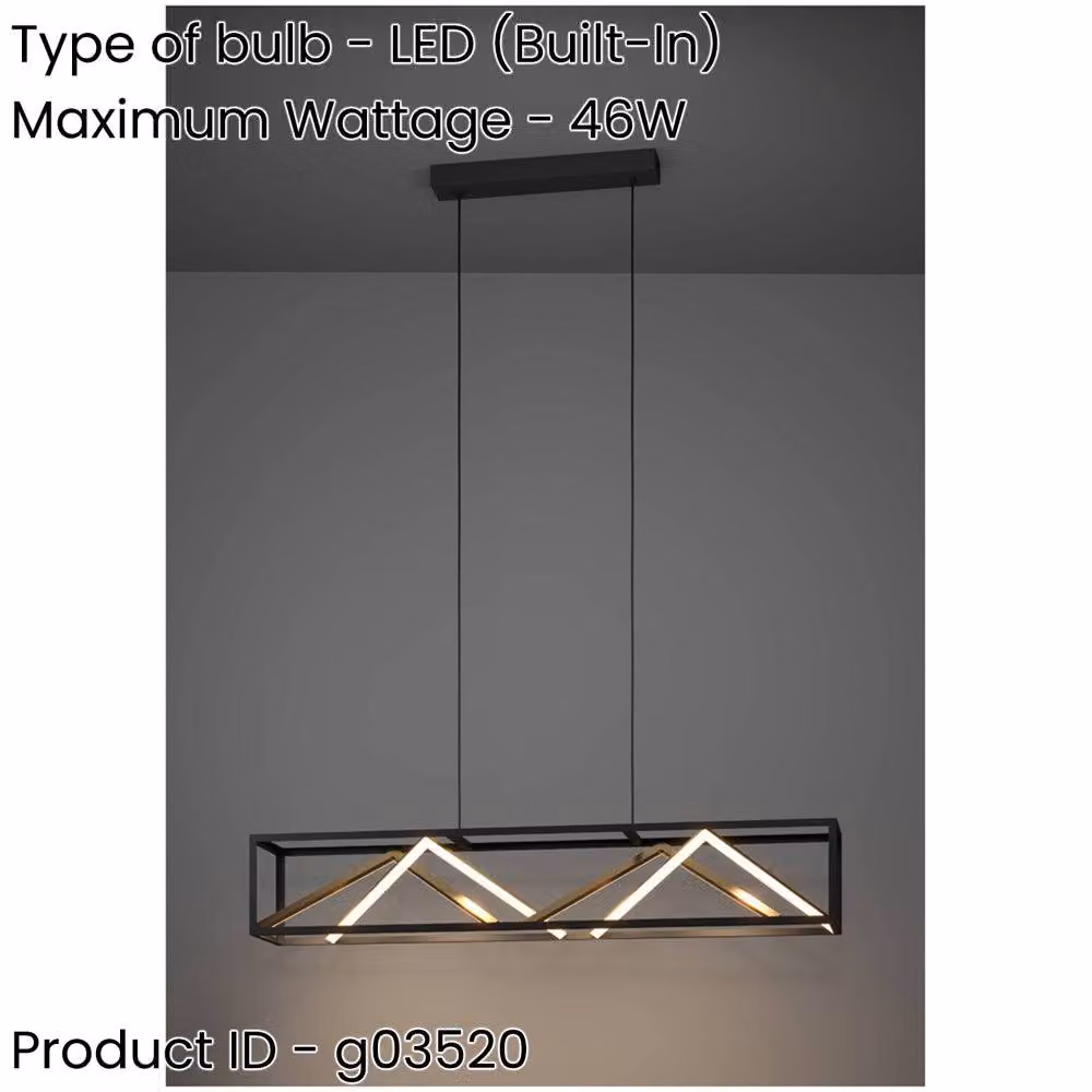 Loops Modern Black and Gold Metal LED Suspended Ceiling Pendant Light – 2