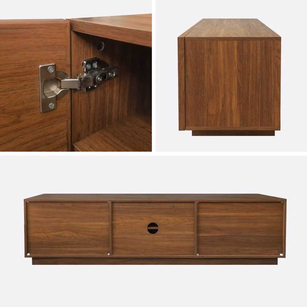 sweeek Modern Wood TV Stand with 3 Doors in Dark Brown, W/D/H: 180 x 45 x 43 cm – 5