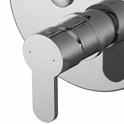 Nuie Arvan Modern Round Concealed Manual Shower Valve with Diverter and Single Lever Handle, Chrome, Diameter: 17 cm – 3