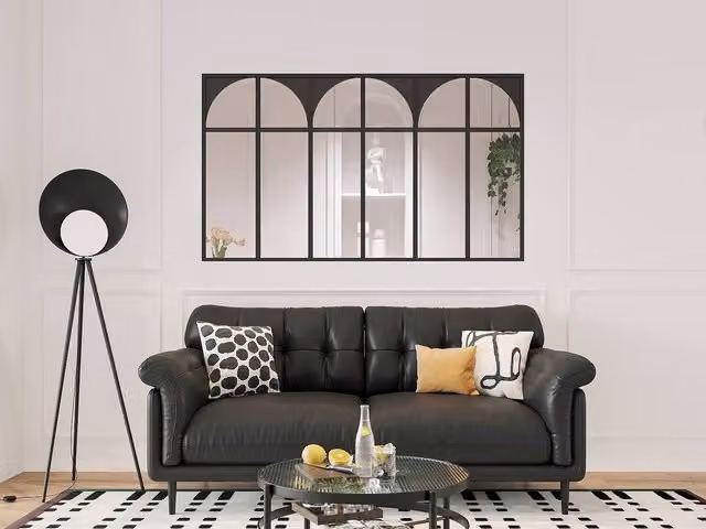 Vente-unique Art Deco Studio Glass Roof in Powder-Coated Aluminium, Black, W: 180 cm, D: 105 cm – 1