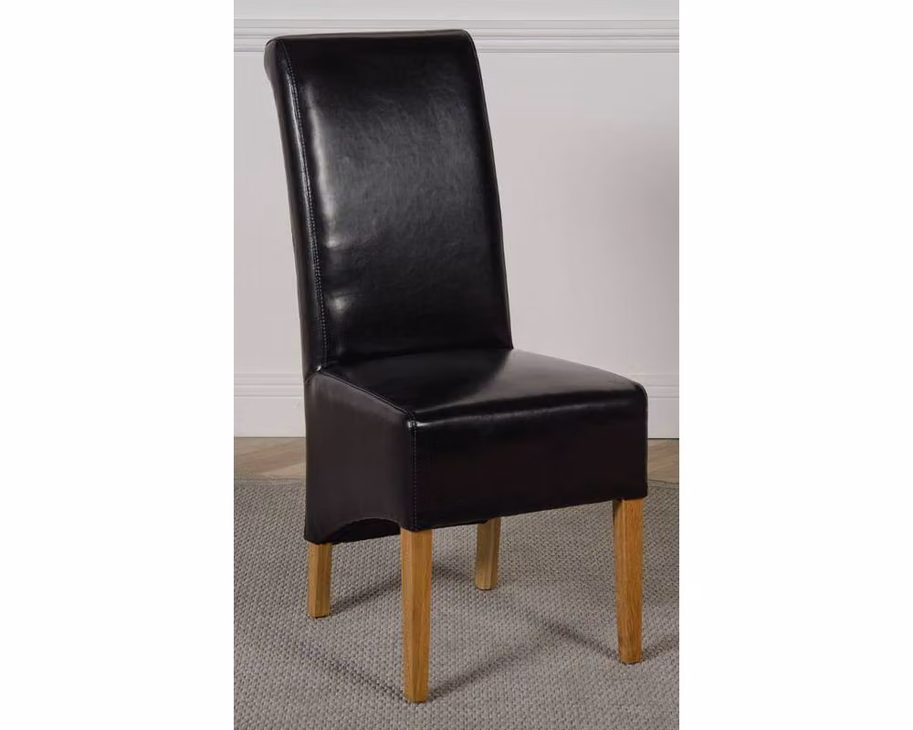 Thats Furniture Richmond Oak Extending Dining Table and 4 Black Montana Leather Chairs – 2