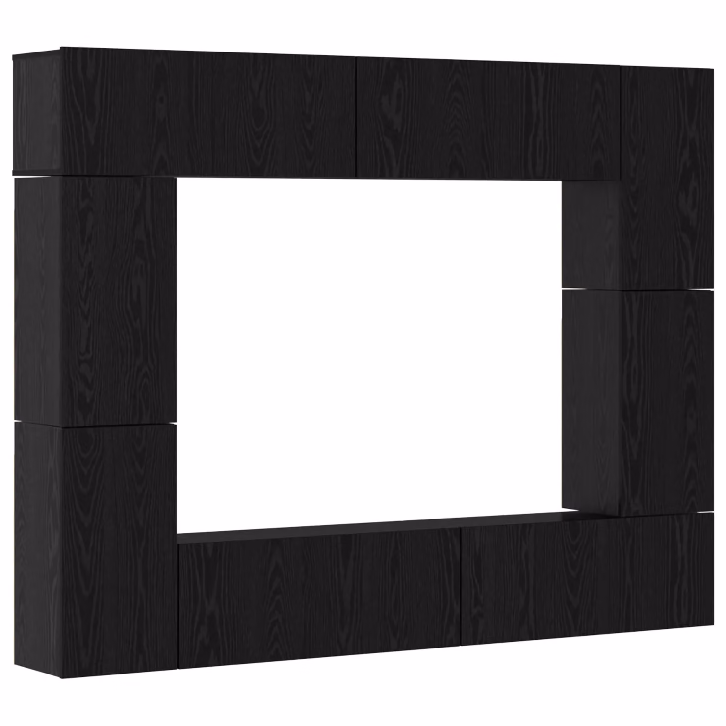 Berkfield Home Modern Black Oak TV Cabinet with 8 Media Compartments, W/D/H: 80 x 30 x 30.5 cm – 2