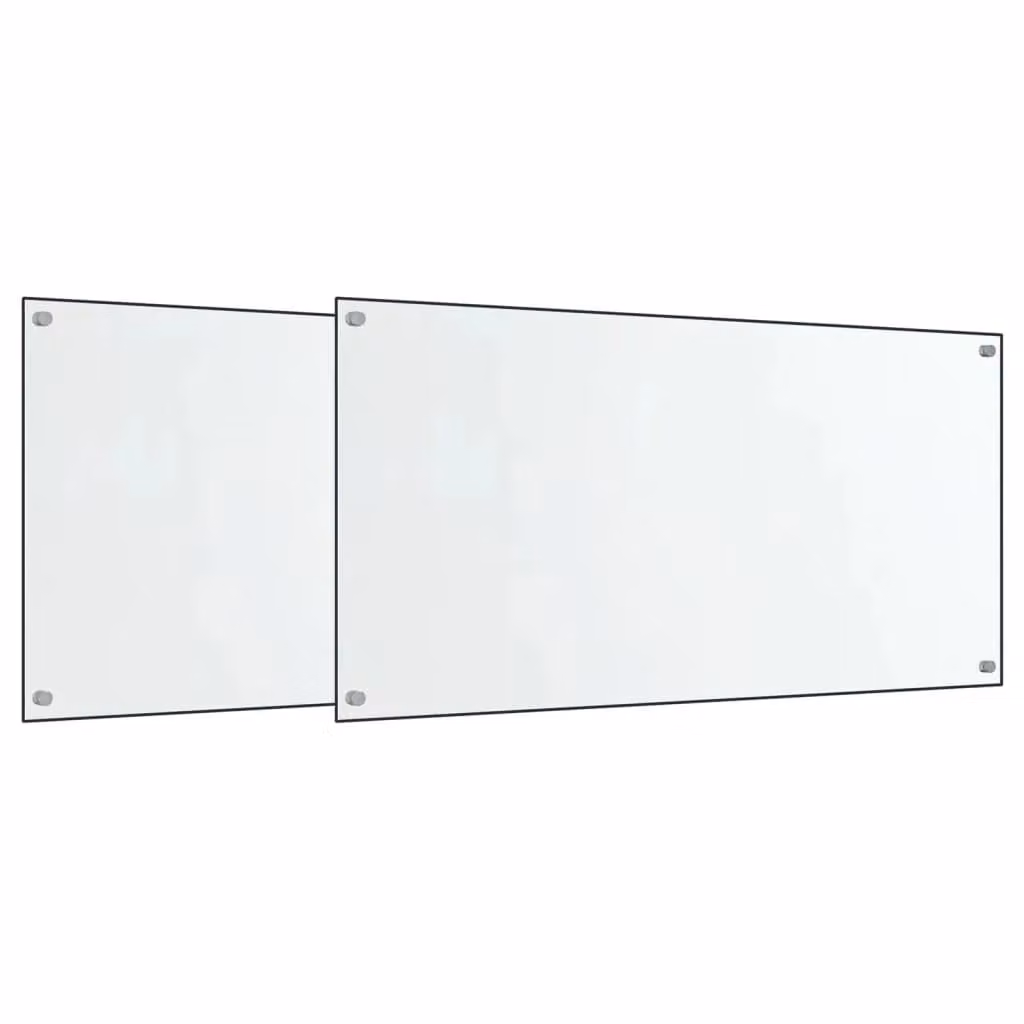 Berkfield Home Kitchen Backsplash Tempered Glass, 2 Pack, Black and Transparent, W: 80 cm, H: 40 cm