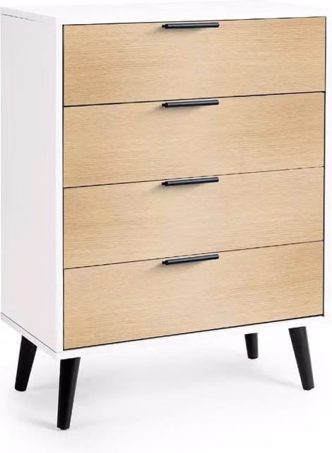 Cheshire Arden 4 Drawer Wide Chest in White and Oak – 1