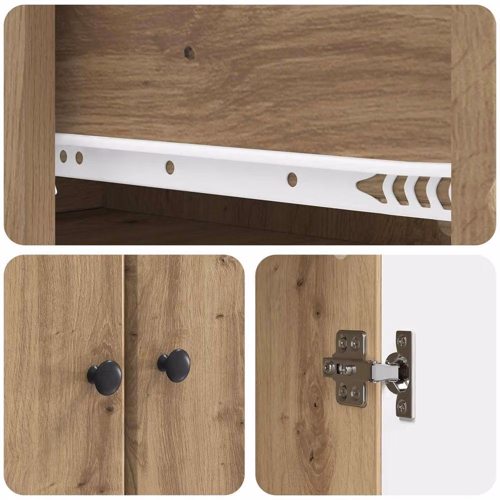 Berkfield Home Artisan Oak Cabinet Set of 2 in Brown – 3