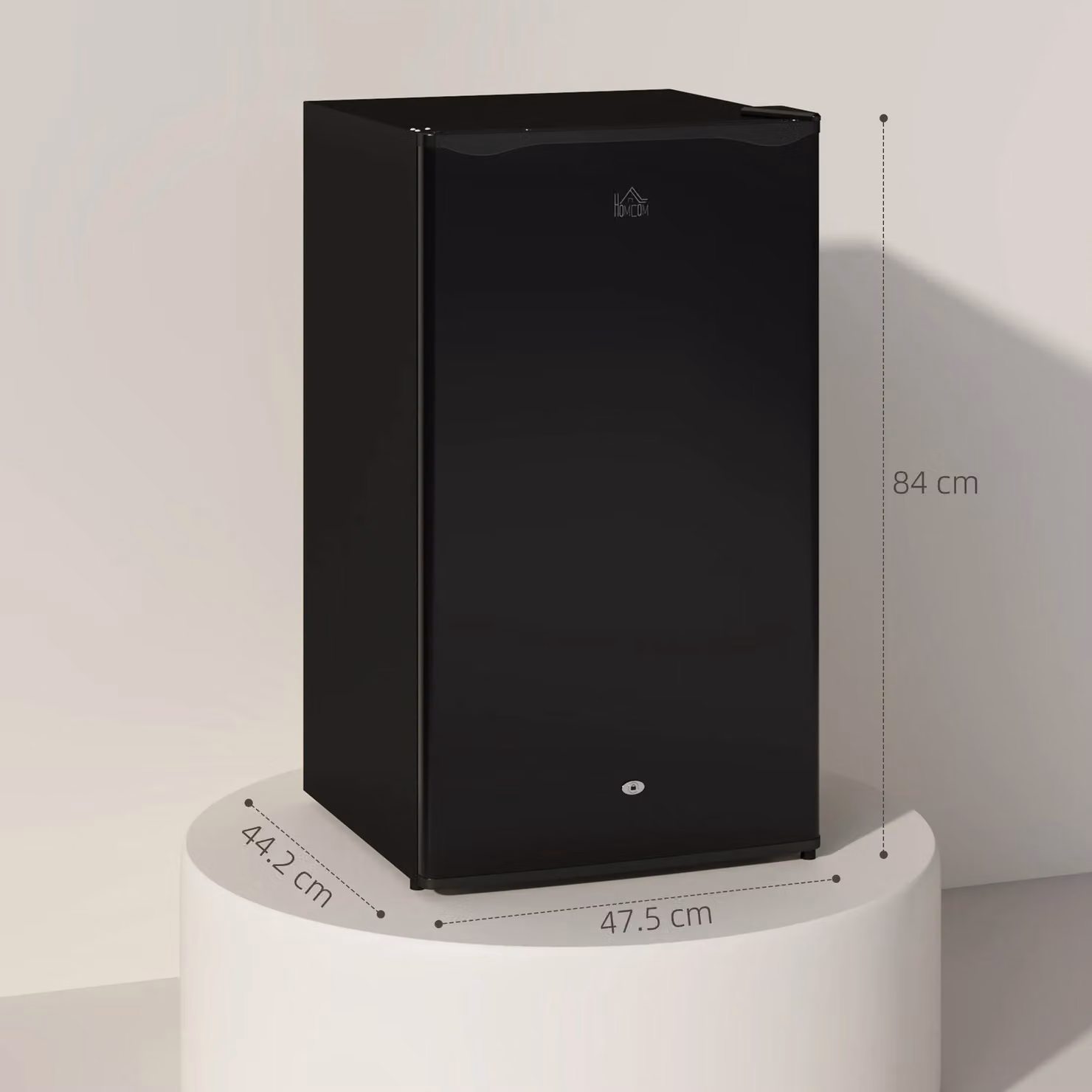 HOMCOM 91L Lockable Under Counter Fridge in Black with Zero Degree Zone – 3
