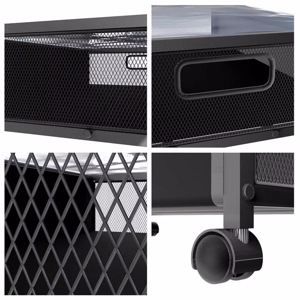 VOGREX 2-Pack Black Dustproof Underbed Storage Bins with Lids and Wheels – 4