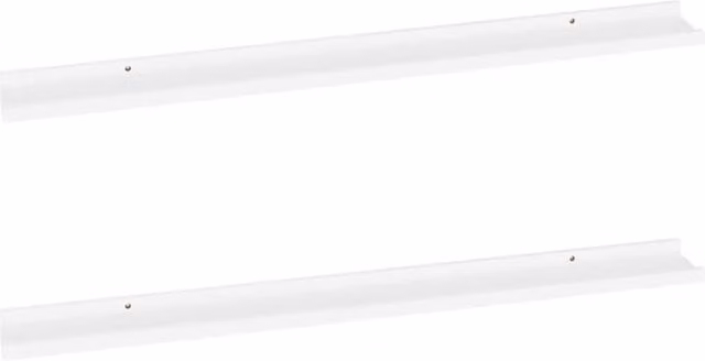 Berkfield Home Wall Mounted Shelves, 2 Pack, White, W: 100 cm, D: 9 cm, H: 3 cm
