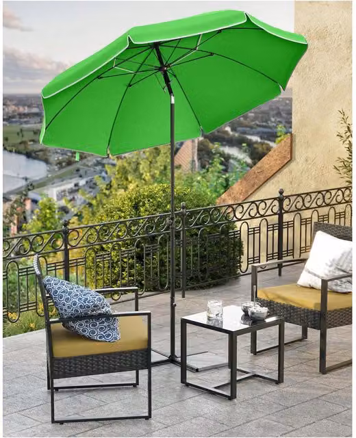 SONGMICS UPF 50+ Beach Parasol with Carry Bag, Green