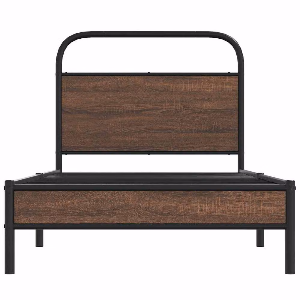 Berkfield Home Bed Frame in Brown Oak, W/D/H: 90 x 200 cm – 3